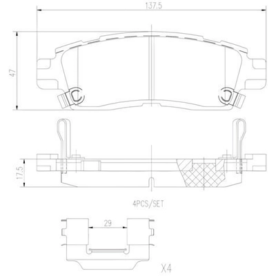 Rear Premium Ceramic Pads by BREMBO - P10010N pa4