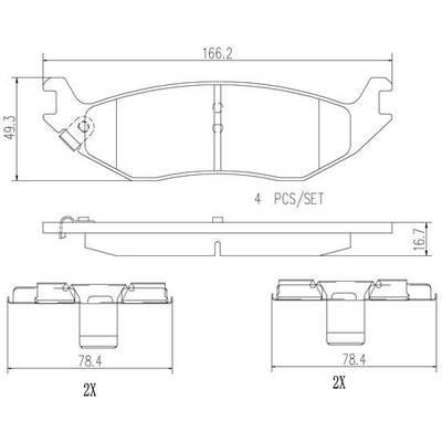 Plaquettes de frein arri�re en c�ramique qualit� sup�rieur by BREMBO - P18022N pa4