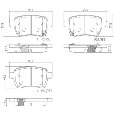 Rear Premium Ceramic Pads by BREMBO - P23156N pa5