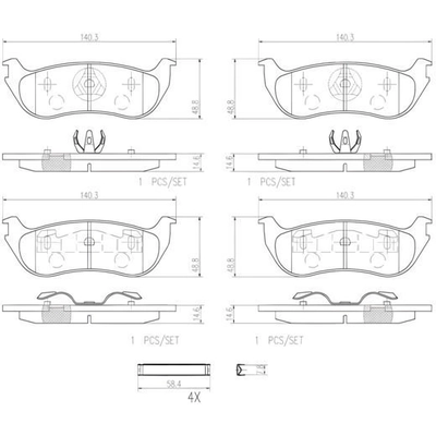 Rear Premium Ceramic Pads by BREMBO - P24068N pa2