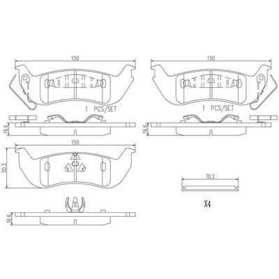 Rear Premium Ceramic Pads by BREMBO - P24137N pa3