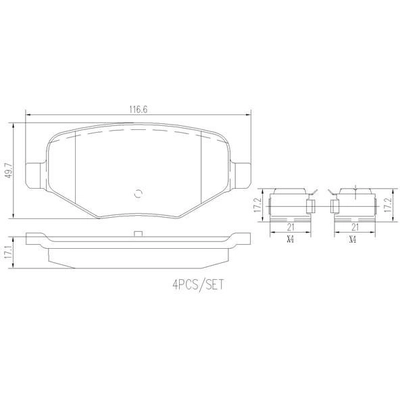 Rear Premium Ceramic Pads by BREMBO - P24172N pa5