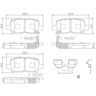 Plaquettes de frein arri�re en c�ramique qualit� sup�rieur by BREMBO - P28057N pa5