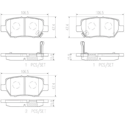 Rear Premium Ceramic Pads by BREMBO - P28078N pa8