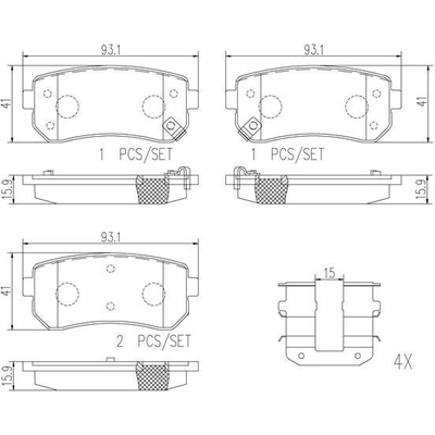 Plaquettes de frein arrière en céramique qualité supérieur de BREMBO - P30051N pa2