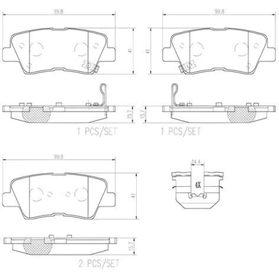 Plaquettes de frein arrière en céramique qualité supérieur by BREMBO - P30067N pa8