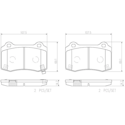 BREMBO - P30074N - Rear Premium Ceramic Pads pa3