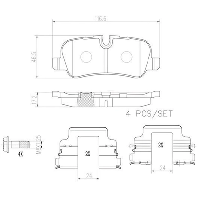 Rear Premium Ceramic Pads by BREMBO - P44019N pa8