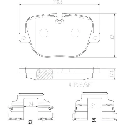 Plaquettes de frein arrière en céramique qualité supérieur by BREMBO - P44025N pa5