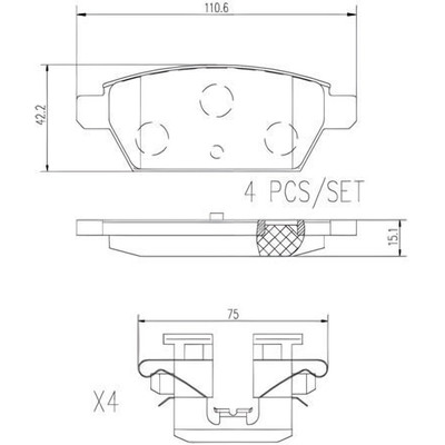 Rear Premium Ceramic Pads by BREMBO - P49051N pa5