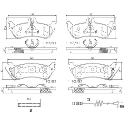 Plaquettes de frein arri�re en c�ramique qualit� sup�rieur by BREMBO - P50044N pa11