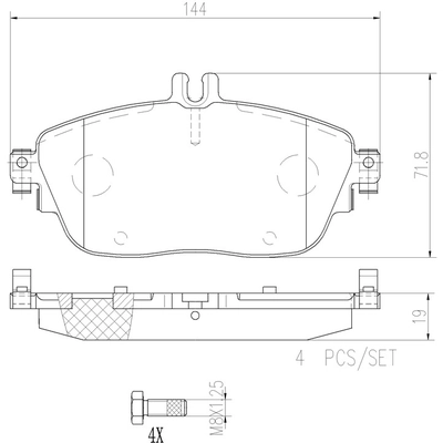 Plaquettes de frein arrière en céramique qualité supérieur by BREMBO - P50093N pa3