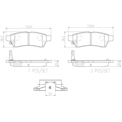 Plaquettes de frein arrière en céramique qualité supérieur by BREMBO - P56077N pa6