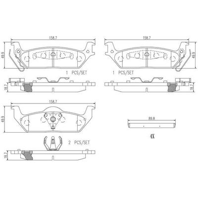 Rear Premium Ceramic Pads by BREMBO - P56091N pa5