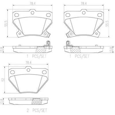 Plaquettes de frein arrière en céramique qualité supérieur by BREMBO - P83052N pa8