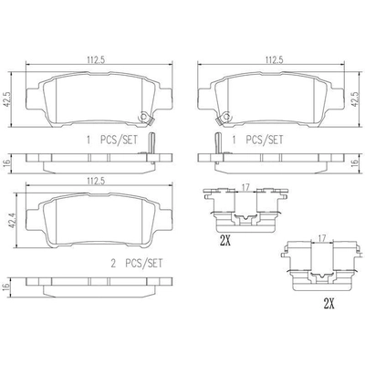 Rear Premium Ceramic Pads by BREMBO - P83056N pa7