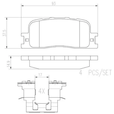 Plaquettes de frein arrière en céramique qualité supérieur by BREMBO - P83088N pa6