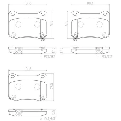 Rear Premium Ceramic Pads by BREMBO - P83134N pa7