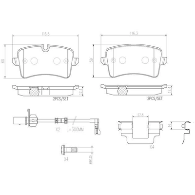 BREMBO - P85117N - Plaquettes de frein arrière en céramique qualité supérieur pa5