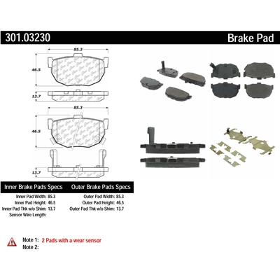 Rear Premium Ceramic Pads by CENTRIC PARTS - 301.03230 pa3