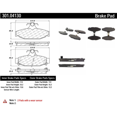 Plaquettes de frein arri�re en c�ramique qualit� sup�rieur by CENTRIC PARTS - 301.04130 pa4