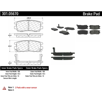 Rear Premium Ceramic Pads by CENTRIC PARTS - 301.05670 pa3