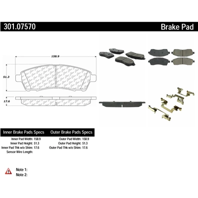 Plaquettes de frein arrière en céramique qualité supérieur par CENTRIC PARTS - 301.07570 pa2
