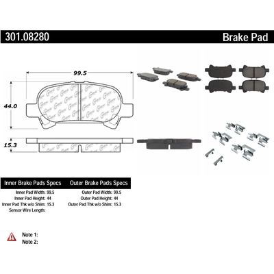 Plaquettes de frein arri�re en c�ramique qualit� sup�rieur by CENTRIC PARTS - 301.08280 pa2