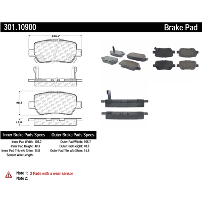 Rear Premium Ceramic Pads by CENTRIC PARTS - 301.10900 pa2