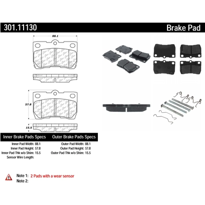Plaquettes de frein arrière en céramique qualité supérieur par CENTRIC PARTS - 301.11130 pa4