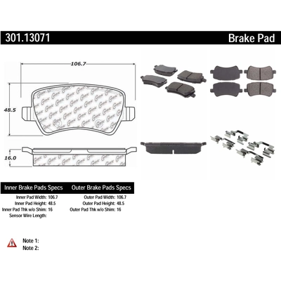 Plaquettes de frein arrière en céramique qualité supérieur de CENTRIC PARTS - 301.13071 pa4