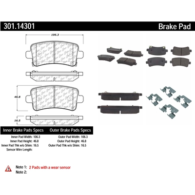 Rear Premium Ceramic Pads by CENTRIC PARTS - 301.14301 pa2