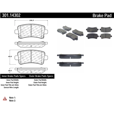 Rear Premium Ceramic Pads by CENTRIC PARTS - 301.14302 pa1