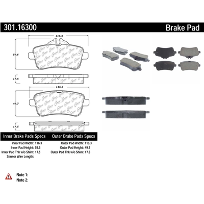 Rear Premium Ceramic Pads by CENTRIC PARTS - 301.16300 pa2