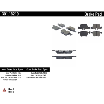 Rear Premium Ceramic Pads by CENTRIC PARTS - 301.18210 pa3