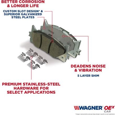 WAGNER - OEX1445 - Plaquettes de frein arri�re en c�ramique qualit� sup�rieur pa6