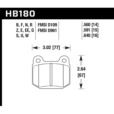 HAWK PERFORMANCE - HB180W.560 - Rear Premium Pads pa2