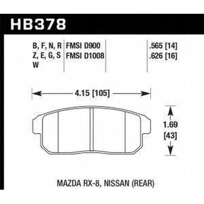 Rear Premium Pads by HAWK PERFORMANCE - HB378G.565 pa2