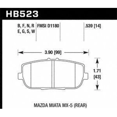 Plaquettes de frein arriére premium par HAWK PERFORMANCE - HB523G.539 pa2