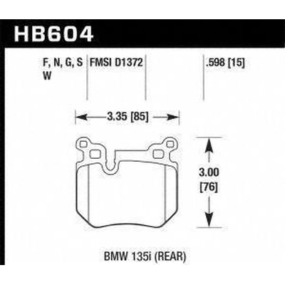 Rear Premium Pads by HAWK PERFORMANCE - HB604G.598 pa2