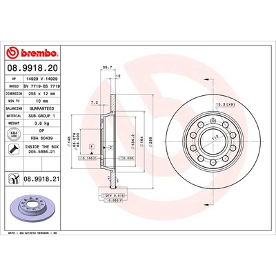 Rear Premium Rotor by BREMBO - 08.9918.21 (1 Qty) pa2