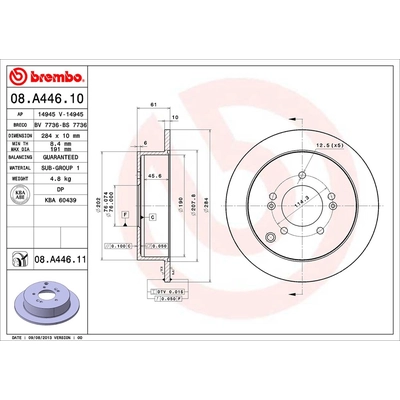 Rear Premium Rotor by BREMBO - 08.A446.11 (1 Qty) pa2