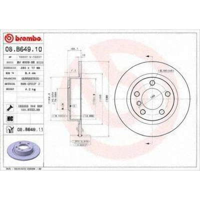 Rear Premium Rotor by BREMBO - 08.B649.11 (1 Qty) pa3