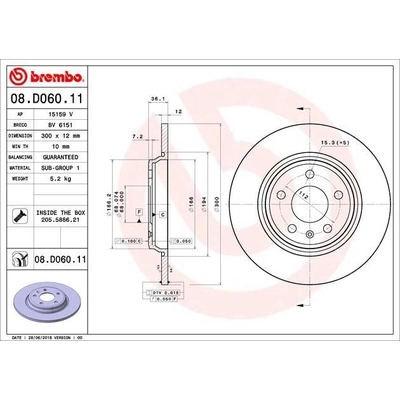 Rear Premium Rotor by BREMBO - 08.D060.11 (1 Qty) pa2