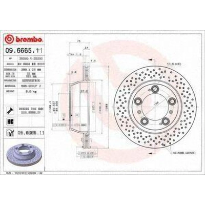 Rear Premium Rotor by BREMBO - 09.6665.11 (1 Qty) pa5