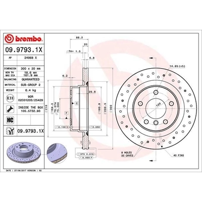 Rear Premium Rotor by BREMBO - 09.9793.1X (1 Qty) pa4