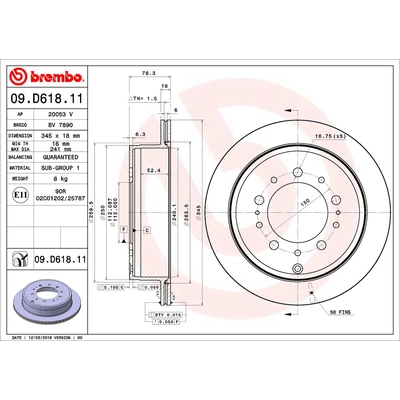 Rear Premium Rotor by BREMBO - 09.D618.11 (1 Qty) pa2