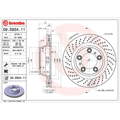 Rear Premium Rotor by BREMBO - 09.D934.11 (1 Qty) pa2