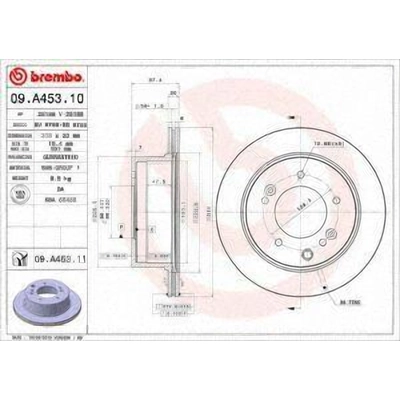 Rear Premium Rotor by BREMBO - 09.A453.11 (1 Qty) pa2