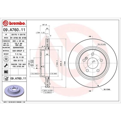 Rear Premium Rotor by BREMBO - 09.A760.11 (1 Qty) pa9